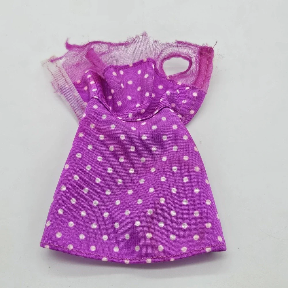 Barbie Doll African American Dark Hair Brown Eyes Purple Polka Dot Dress Mattel